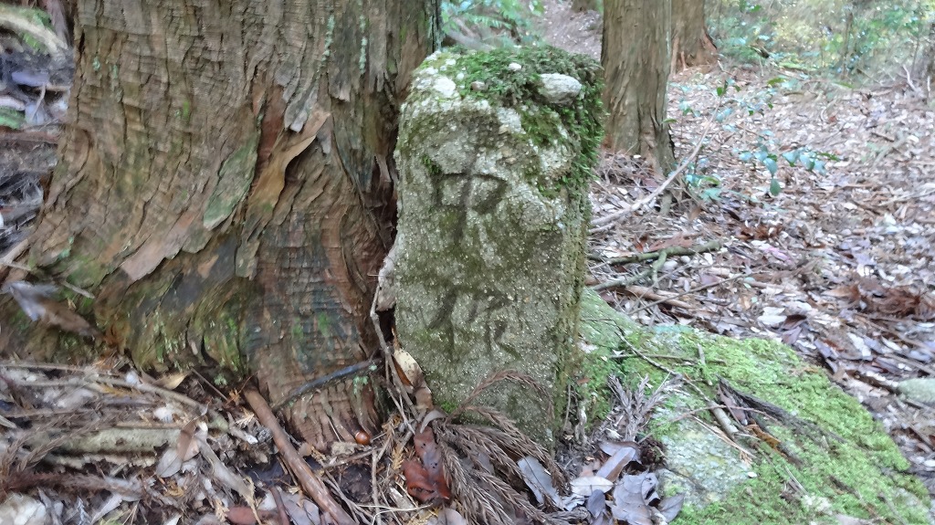 「中作」と彫られた境界杭